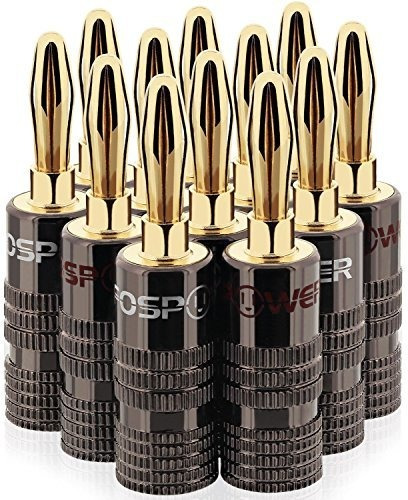 Fospower 2 Conectores Chapados En Oro De 24 K Para Altavoces