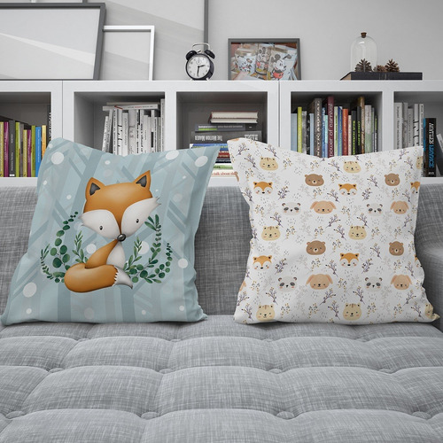 Imagen 4 de 5 de Combo Almohadones Almohadón Zorrito Nórdico Vellonsiliconado