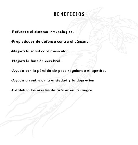 Ginseng Panax En Polvo, Elaborado De Manera Orgánica