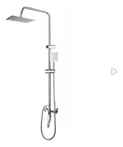 Columna Ducha Tina Cromada Cuadrada Ducha Fija Tipo Telefono