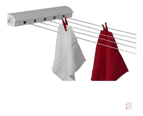 Tendedero Extensible Tender De Pared 5 Cuerdas 21 Mts