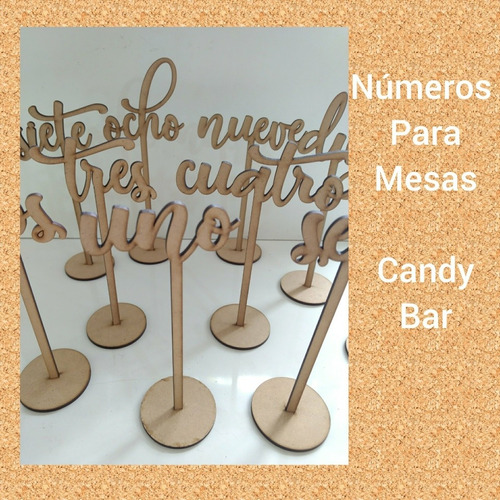 Numeros Para Mesa Fibrofacil 20cm Con Base