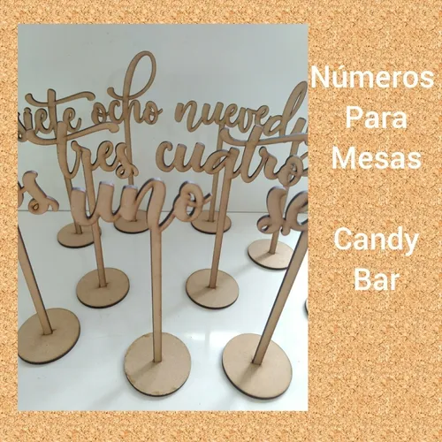 comprar Numeros Para Mesa Fibrofacil 20cm Con Base