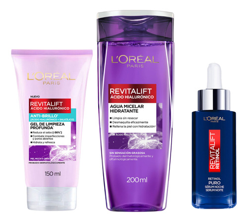 Combo Revitalift Loreal Cuidado Facial Piel Mixta Grasa 