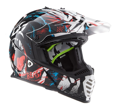 Casco Motocross Ls2 Mx437 Fast Beast ** Fas