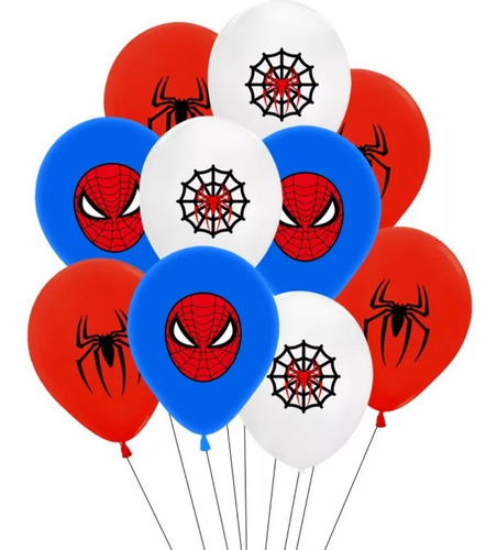 Globos De Latex Spiderman 12 Unidades 