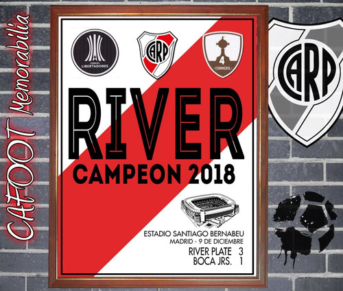 River Campeon Libertadores 2018 Poster Enmarcado Navidad