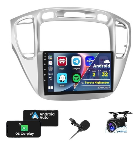 Estereo Toyota Highlander 2001-2007 Android Carplay Gps