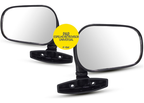Espelho Retrovisor Universal Wind Vw Fiat Ford Gm Preto Par