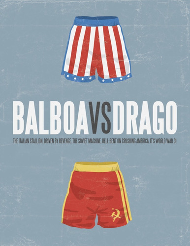 Chapas Vintage Rocky 4 - Rocky Balboa Vs Ivan Drago 15x20
