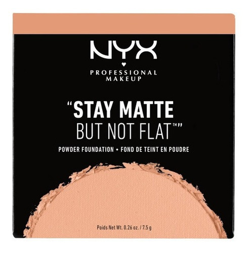 Base de maquiagem em pó NYX Professional Stay Matte But Not Flat Powder Makeup Base Stay Matte, mas não um tom bronzeado liso - 7,5 g