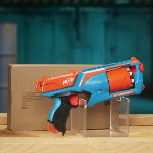 Pistola Nerf Elite Strongarm, Recarga Rápida, 6 Dardos