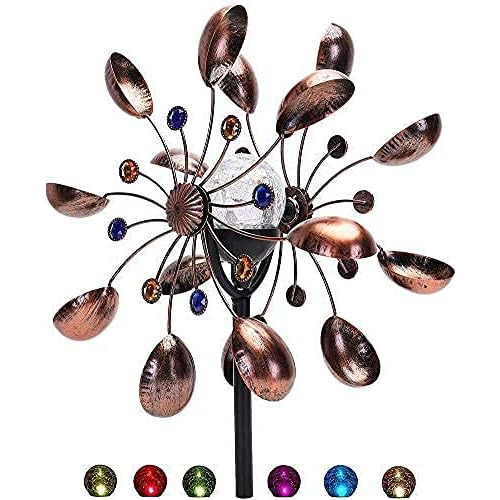 Wind Spinner Outdoor Metal - Multi-color Seasonal Led L...