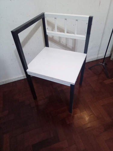 Silla De Comedor Industrial De Hierro/madera Super Reforzada . Negro Negro
