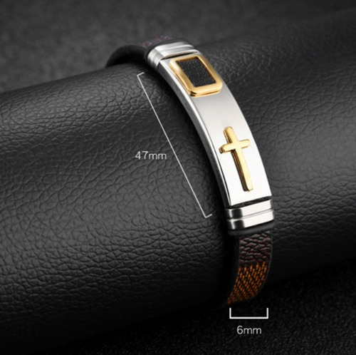 Pulseira Executiva Elegante Masculina Couro Luxo Alto Padrão