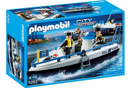 Playmobil Bote Policía Barco Lancha Crucero Patrulla Coche
