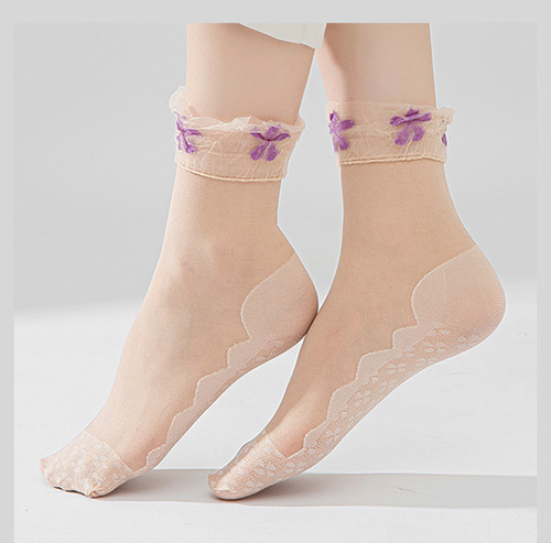 Calcetines, Medias, Portátiles, Decoración De Encaje Ultrafi