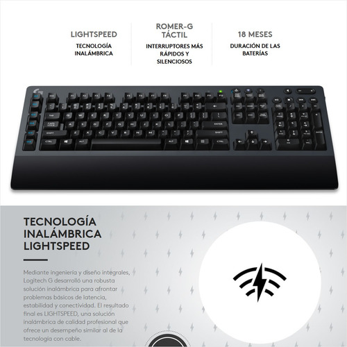 Imagen 3 de 10 de Logitech G613, Teclado Gamer Inalámbrico Romer-g Mecánico