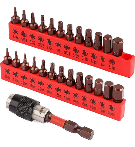 Set Puntas Hexagonales Allen Mm Sae Taladro Desatornillador