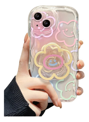 Funda Case Para iPhone Con Pop Soporte Flores