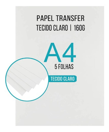 Papel Transfer Para Tecido Claro 160g A4 Masterprint 5 Fls