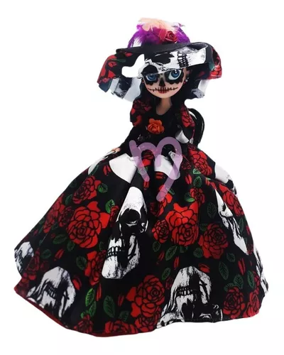 Muñeca Catrina Vestido Mexicano Día De Muertos