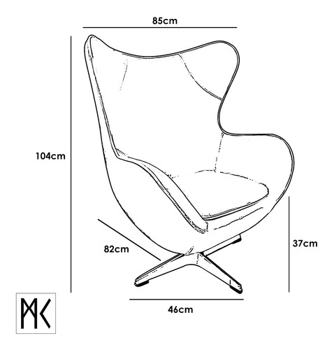 Sillón Moderno Sofá Giratorio Egg Nordic Sala Hogar Oficina