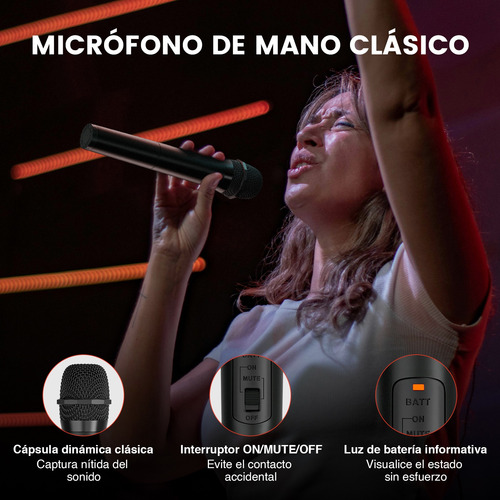 Sistema Micrófono Inalámbrico 4 Canales Vhf Microfono Phenyx