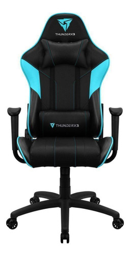 Cadeira Gamer Office Ec3 H01 Preto Ciano