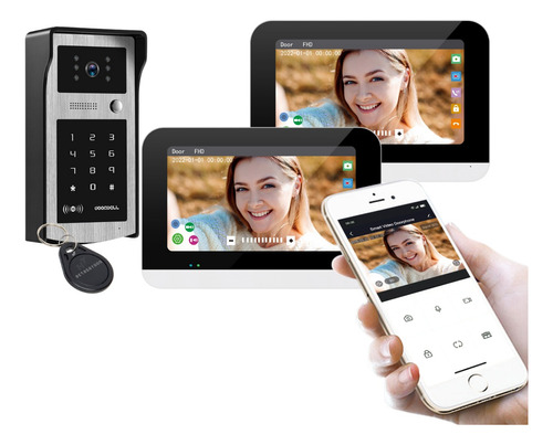 Video Portero Wifi Inteligente Control Acceso - 2 Monitores