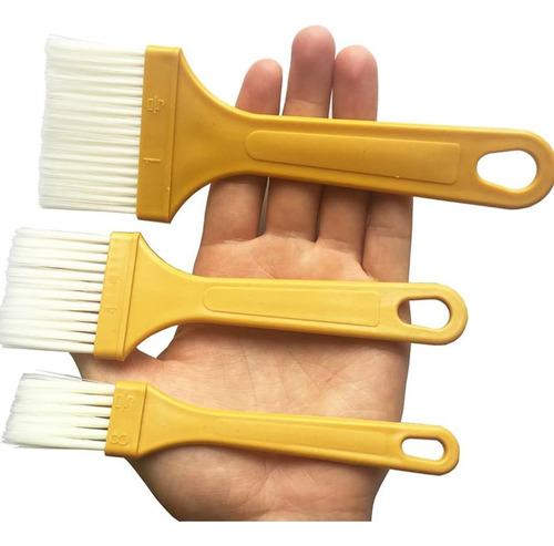 Set 3 Brochas Planas Plástica Pintura Escolares 6-4.5-2cms