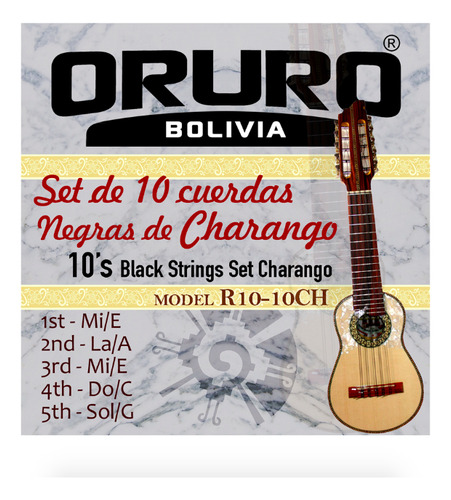 Set De 10 Cuerdas Negras De Nylon Para Charango