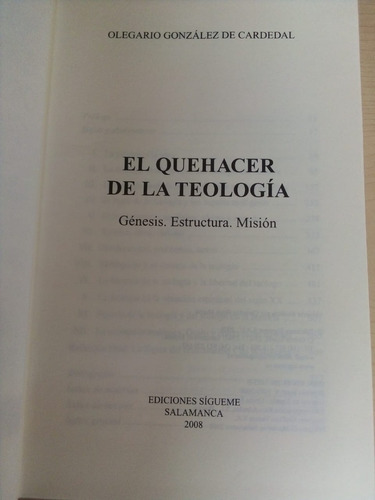 Libro El Quehacer De La Teologia