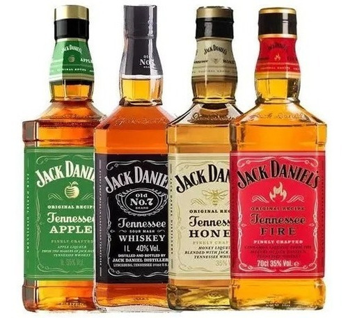 Combo Whisky Jack Daniel's - Apple + Honey + Fire + Old N°07