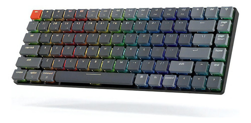 Teclado Keychron K3 V2 RGB óptico marrón Qwerty idioma inglés estadounidense gris oscuro
