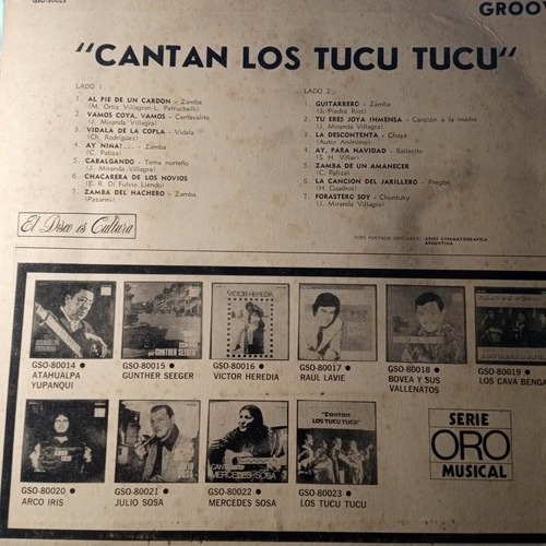 Los Tucu Tucu. Reedición Del Primer Lp (voces Del Surco). (Usado)