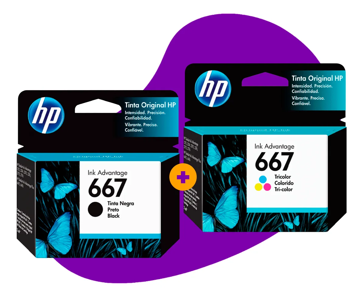 Kit Cartuchos Hp 667 Preto Color 2374 A 2376 2775 2776 6475 Kit Preto E Colorido