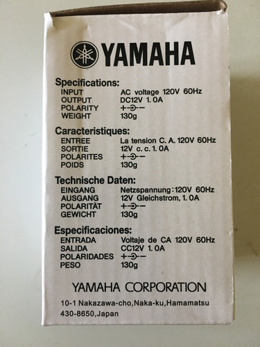 Imagen 6 de 6 de Adaptador De Corriente Para Teclados Yamaha De 12v Pa-130