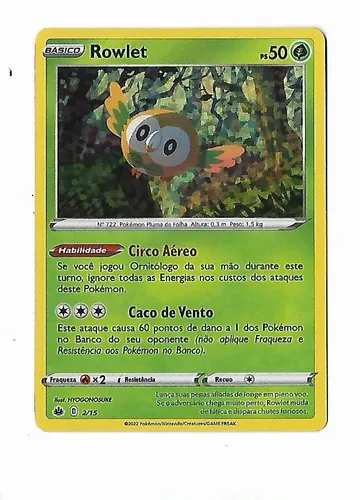 Pokemon Rowlet Holofoil Promo Mcdonalds 2022 Frete Incluso | Parcelamento  sem juros