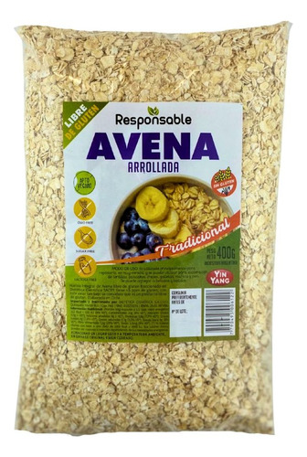 Avena Tradicional Yin Yang Libre Gmo S/ Azúcar Sin Tacc 400g