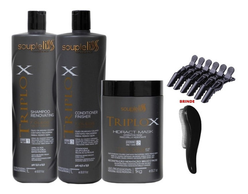  Kit Triplo X 3 Passos De  1 Kilo Souple Liss