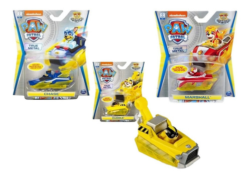 Paw Patrol Charged Up Mini Auto Metalico Con Figura  Tictoys