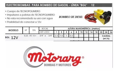 KIT BOMBA TRASVASE GASOIL, 12v