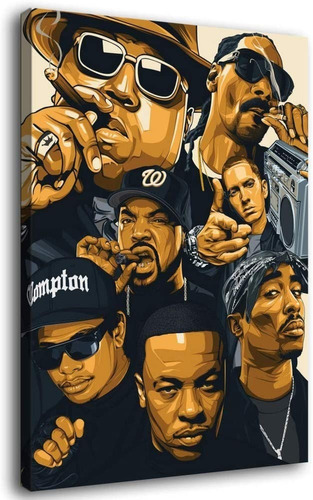 Cuadro Rap Legends 78x52 Cm Tela Pvc