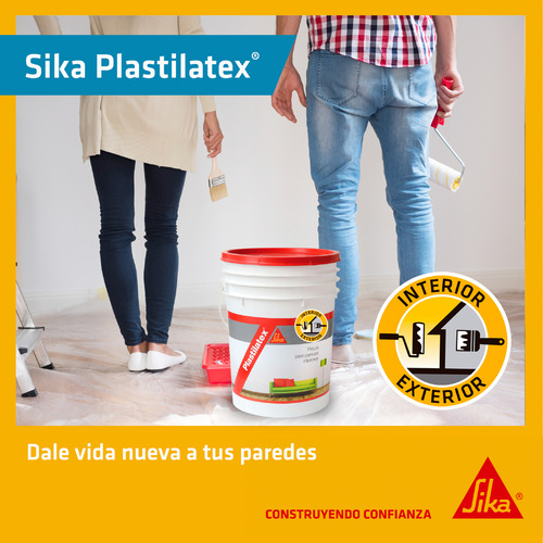 Latex Interior Exterior Antihongos Sika Plastilatex 4 Lt Color Blanco