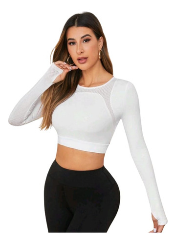 Crop Top Deportivo Manga Larga Espalda Descubierta Ref. 2320