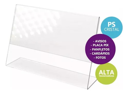 Display De Mesa De Acrilico Folha A3 L Horizontal 15 Uni