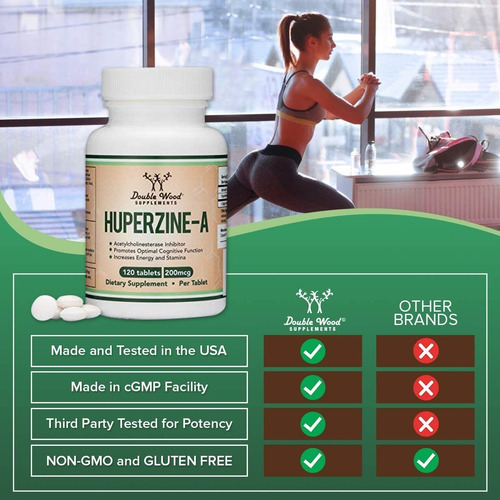 Double Wood Huperzine-a Nootrópico 200mcg X 120 Tabletas
