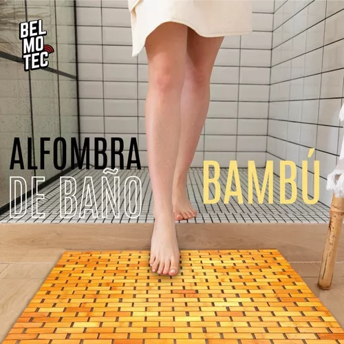 Alfombra Madera Bambu Natural Ideal Deco Baño Casa Piscina