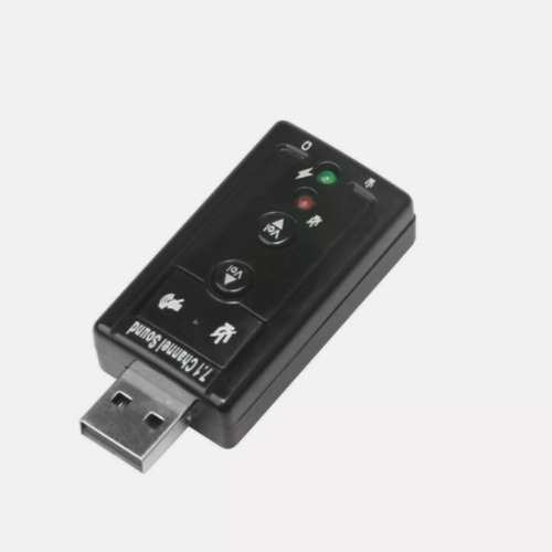 Placa Sonido CG Usb External Usb Sound Card 7.1 Pc Tarjeta Sonido Color Negro